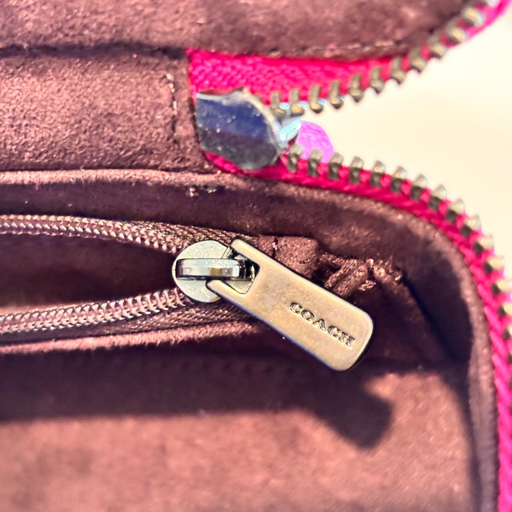 COACH Pink Metallic Leather Mini Vanity Case - Picture 11 of 14